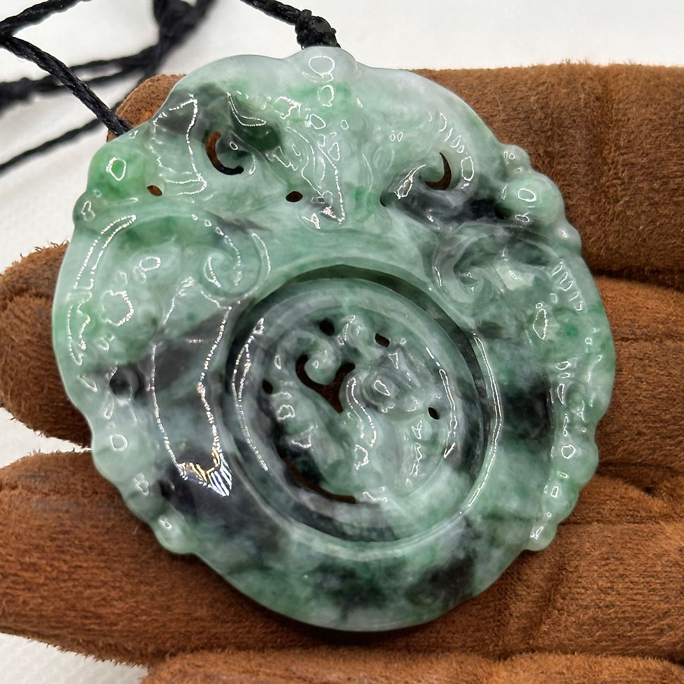 縮圖：【時來運轉．麟趾呈祥】— 糯種花青麒麟轉心掛牌