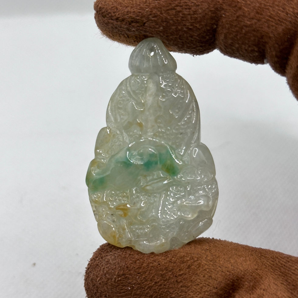 Thumbnail: 繁花石心綠意掛飾