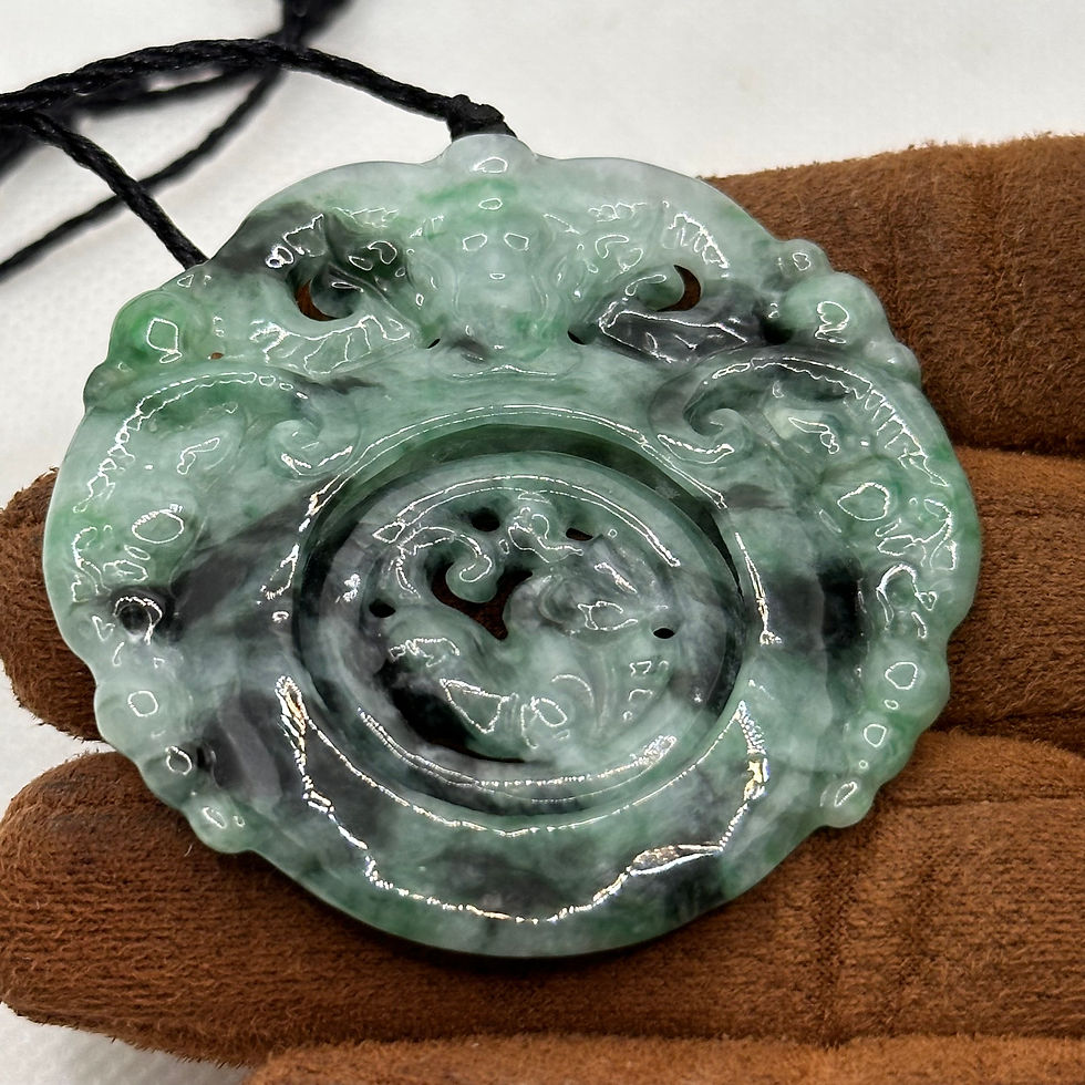 縮圖：【時來運轉．麟趾呈祥】— 糯種花青麒麟轉心掛牌