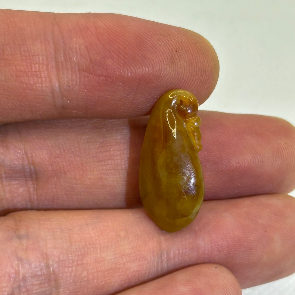 縮圖：天然色小黃翡翡吊飾-A級翡翠