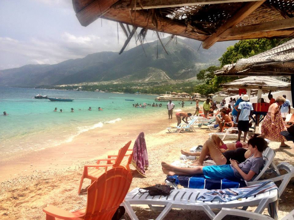 Relaxing by the beach