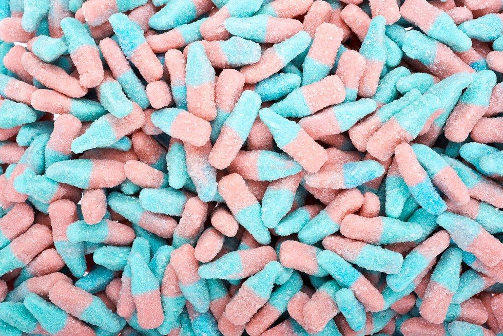 Pink and Blue Bottles