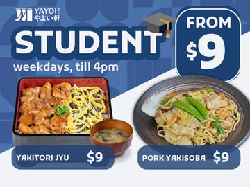 Student Meals from $9 at YAYOI