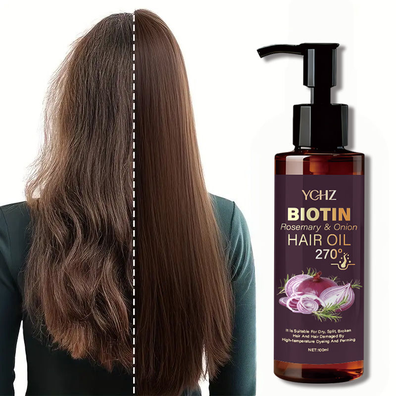 Thumbnail: Biotin Hair Oil with Rosemary and Onion - Moisturizes Dry, Damaged, and Frizzy H