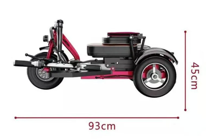 Red foldable scooter, 93cm