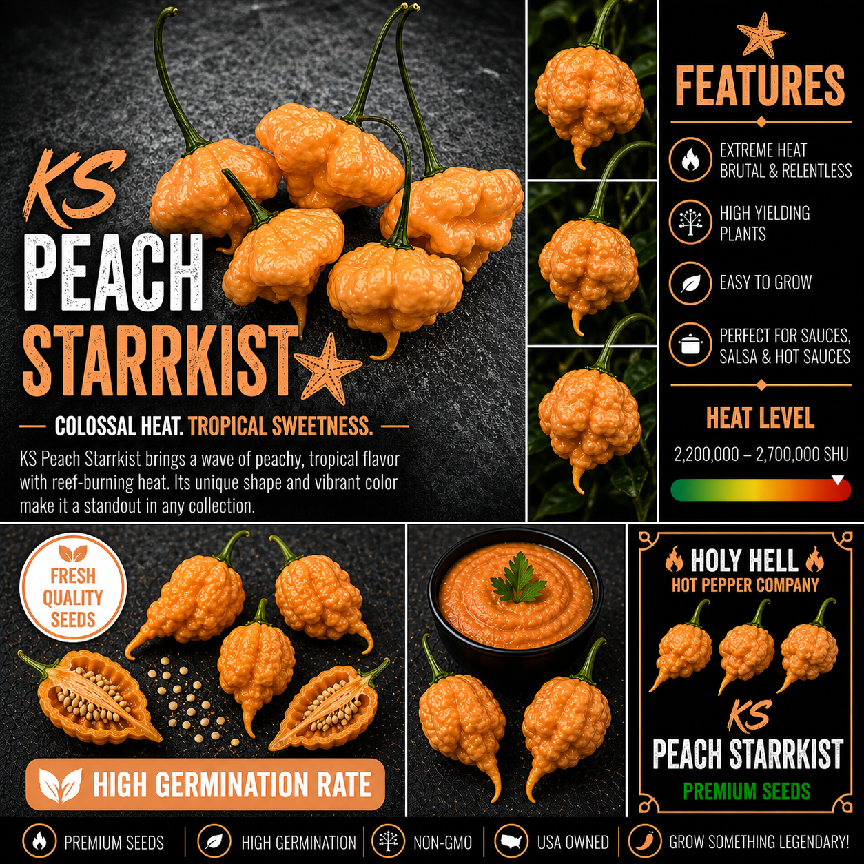 KS Starrkist Peach Pepper Seeds