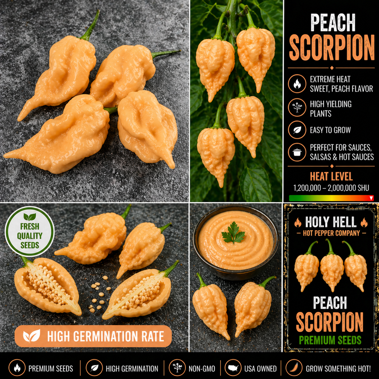 Peach Scorpion Pepper Seeds