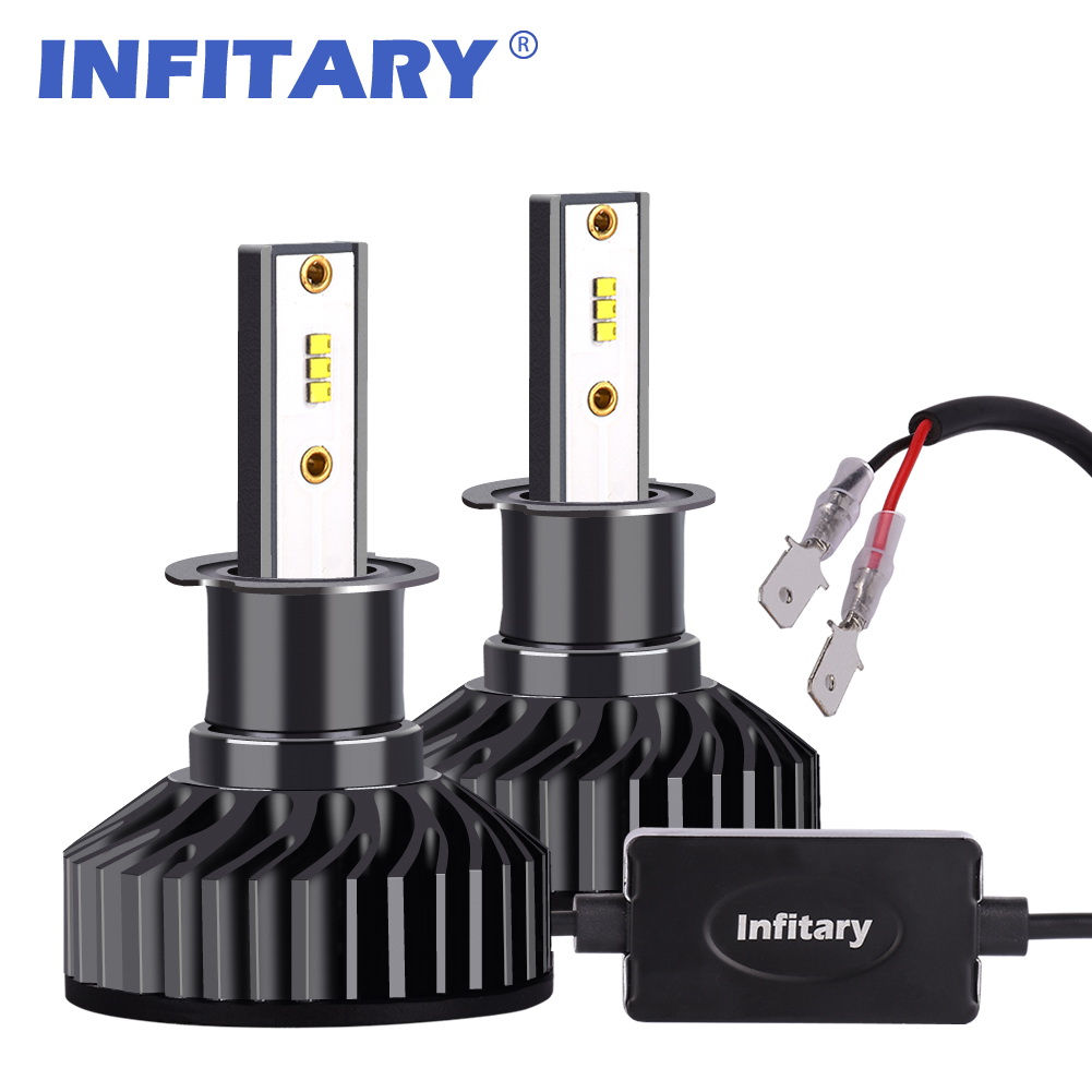 H3 INFITARY F2 ZES Chip LED Car Headlight Bulb 72W 6500K 12V Auto Headlamp 2Pcs