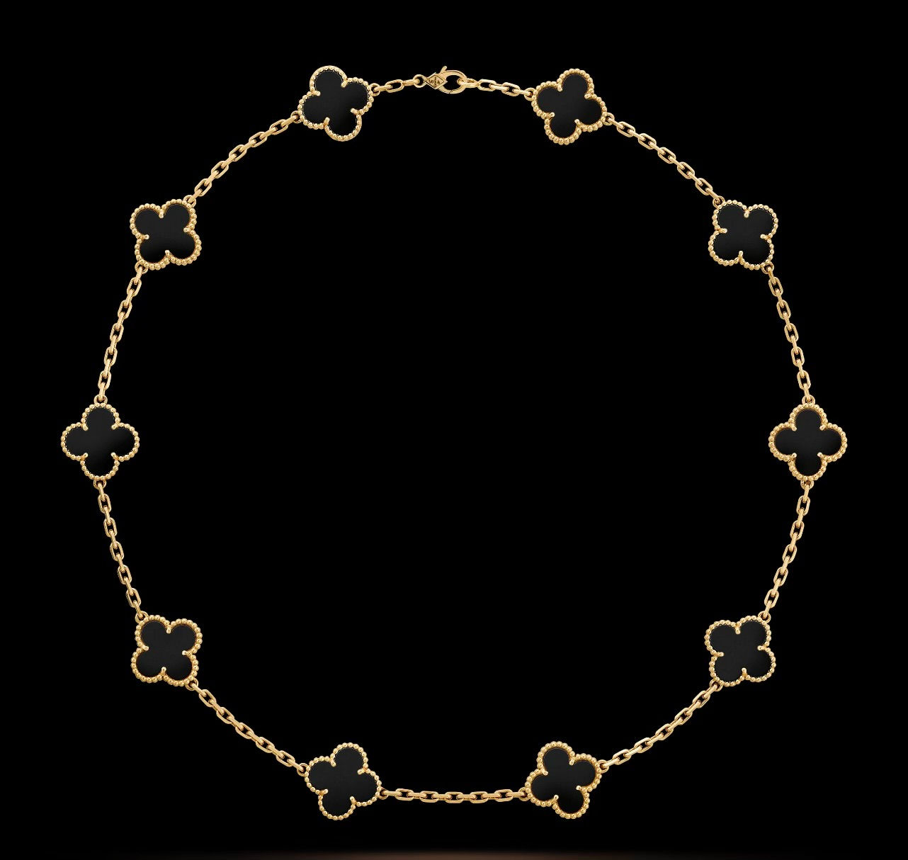 Cover in Gold Black Necklace