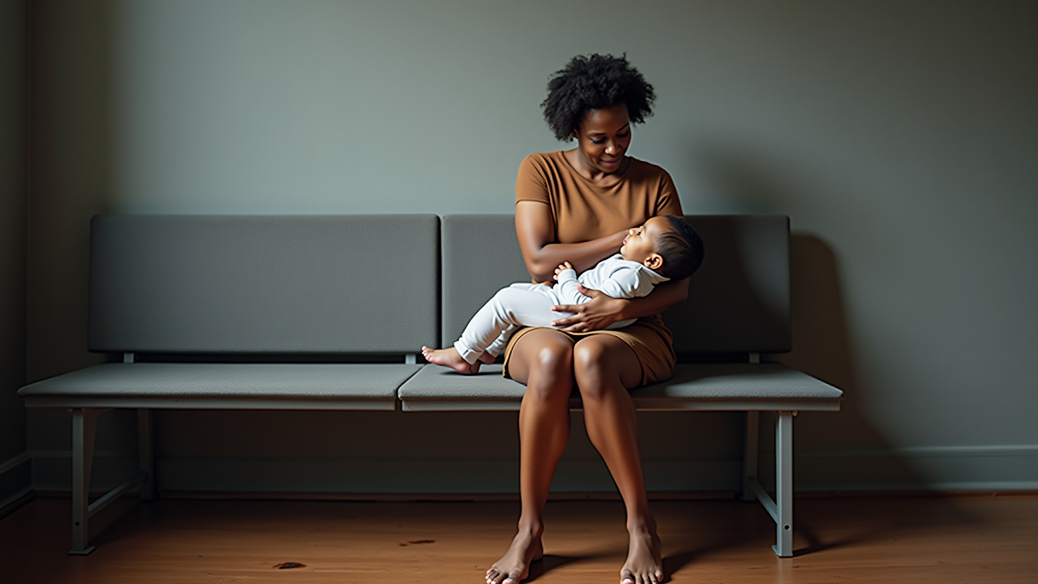 Mother and infant receiving clothing assistance support in North Little Rock