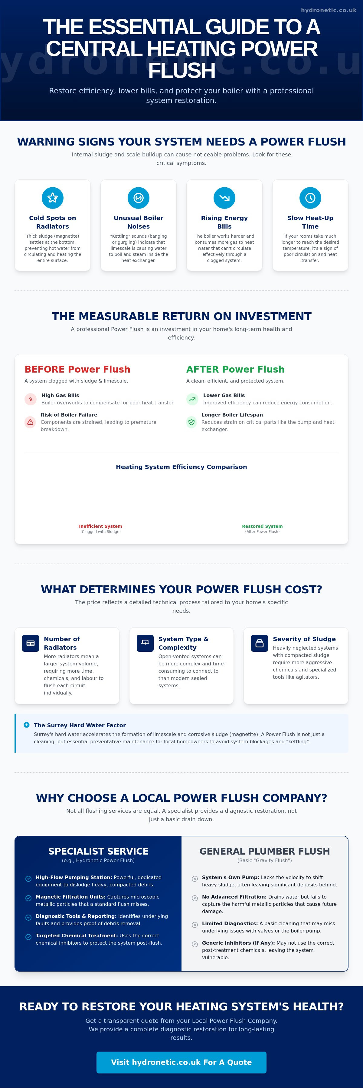 Power flush cost Surrey