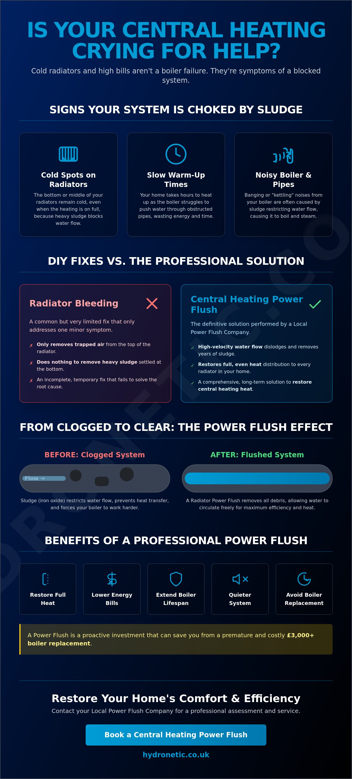 Restore central heating heat
