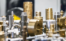 different shapes and sizes of parts turned on a lathe or milling machine. The details of p