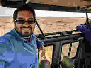 Sachin Shah likes a good adventure, such as this safari.