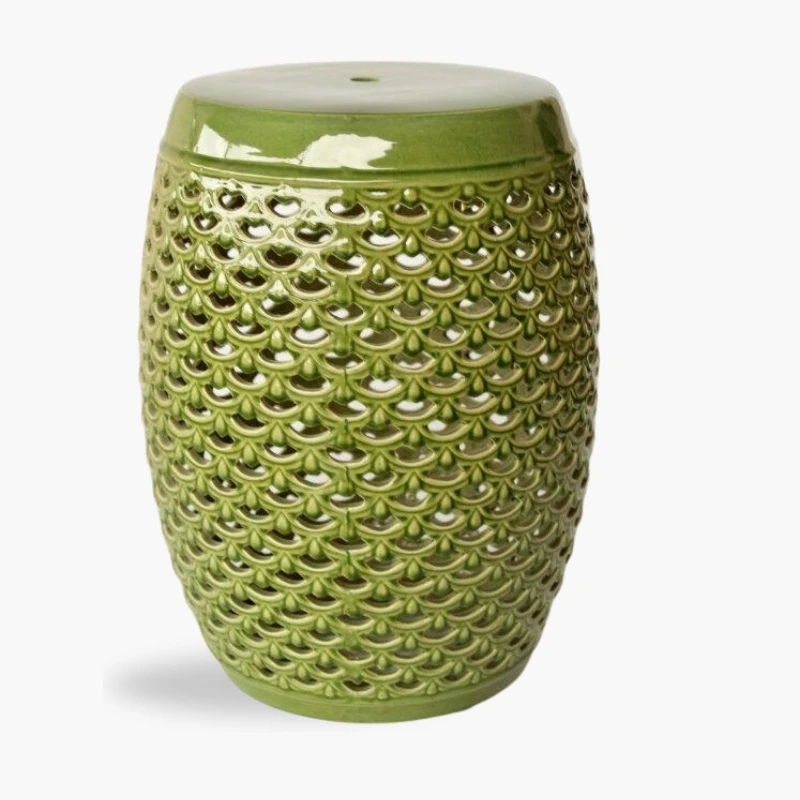 Lime green 2024 ceramic garden stool