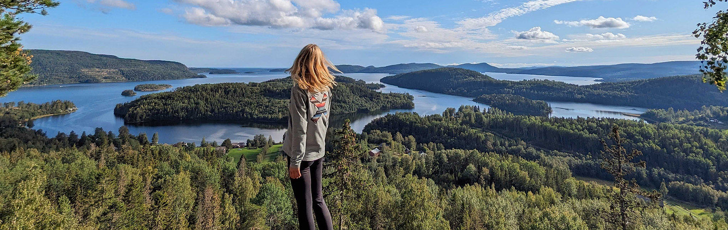View on the Höga Kusten with person in front