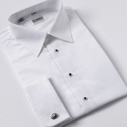 Pleated Formal french cuff standard collar