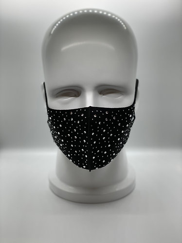 Elegant & Stylish Face Mask with Shimmering Aurora Borealis Crystals
