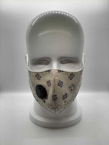 Cream Bandana 3-Layer Face Mask with 5-ply Carbon Protection Filter(PM2.5)