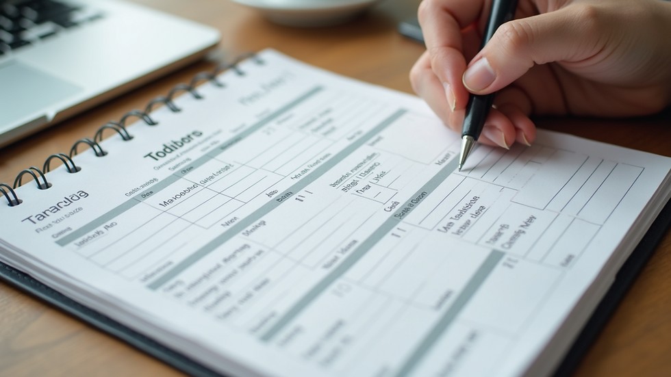 Close-up view of a calendar planner with content marketing schedule