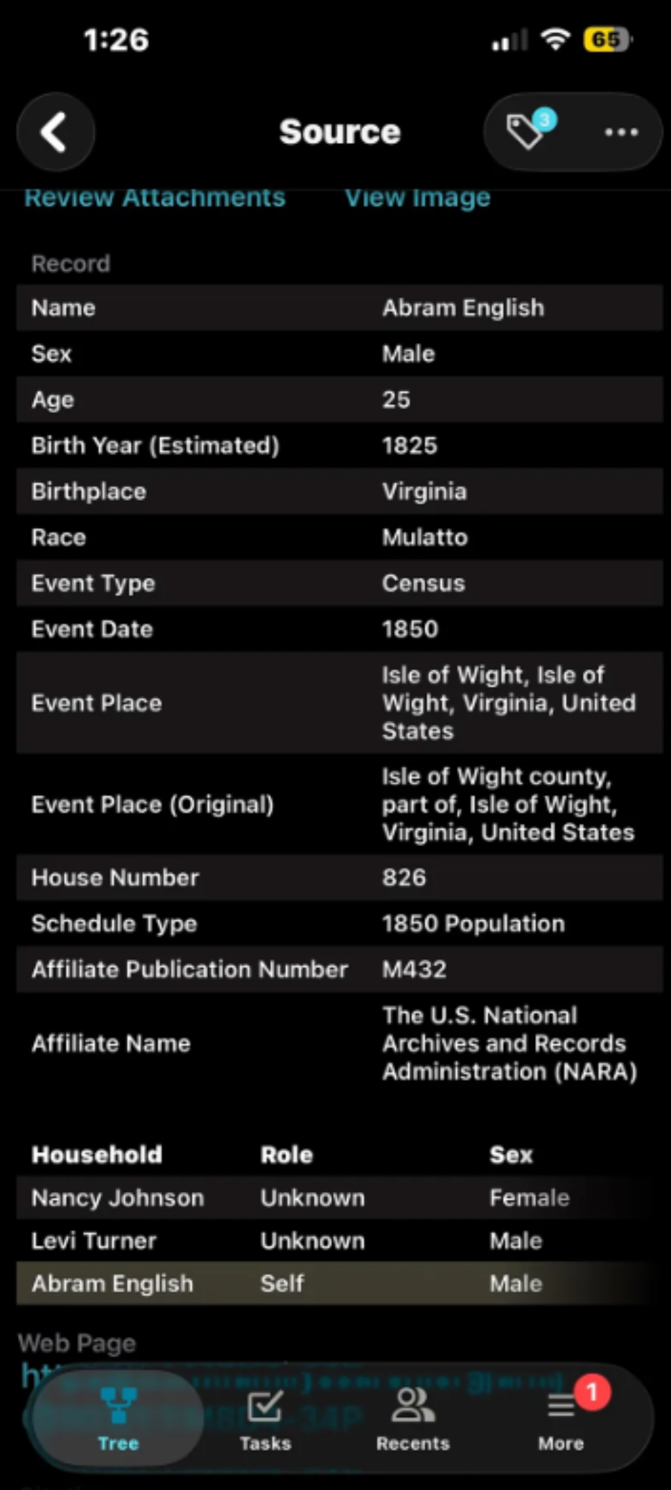 1850 Census, Isle of Wight, Virginia