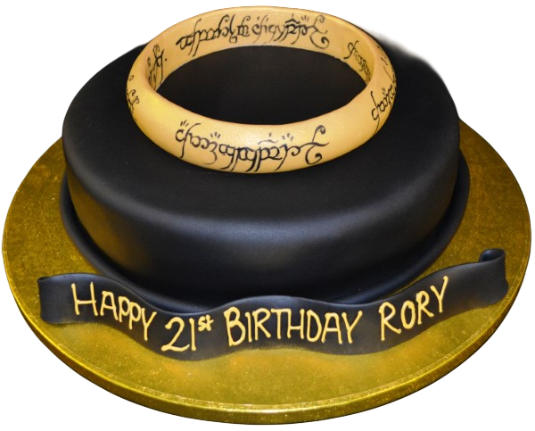A whimsical Lord of the Rings-themed cake with intricate details, perfect for fans of the iconic fantasy series.