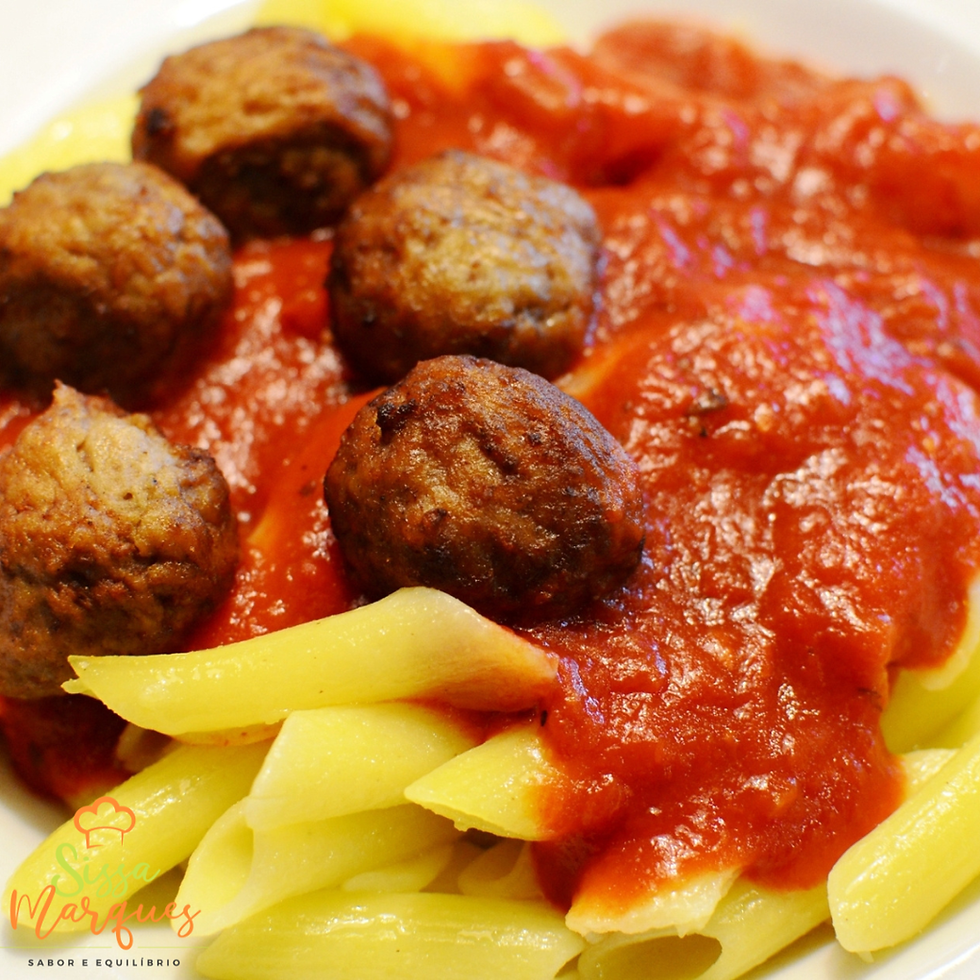 Miniatura: Penne (sem glúten) ao sugo + almôndegas bovina 300g