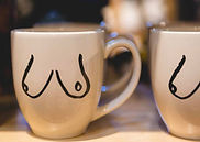 Breast-themed mug design promoting body positivity and areola tattoo awareness – used by Hair Ink SMP Gold Coast