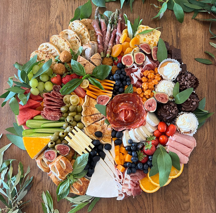 Gourmet artisan cheeses figs and crackers