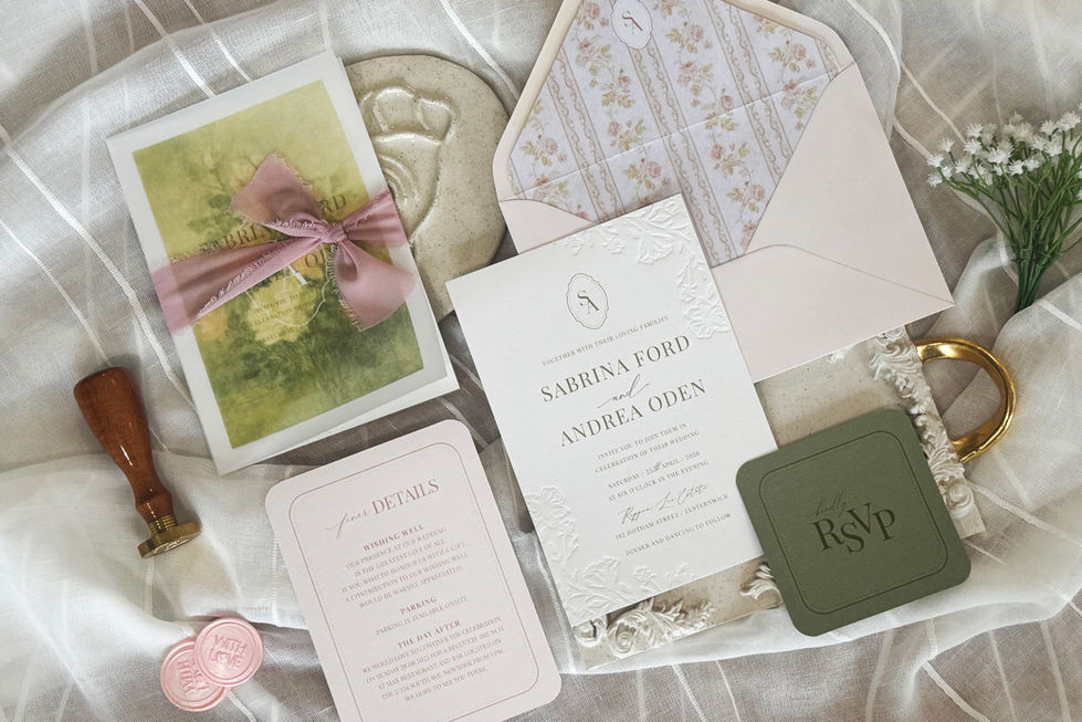 Blind Pressed Botanical Invitation with Painted Vellum Jacket (9)