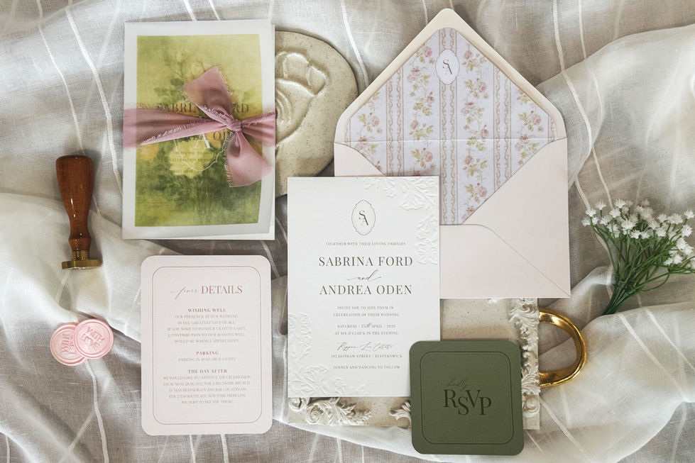 Blind Pressed Botanical Invitation with Painted Vellum Jacket (10)