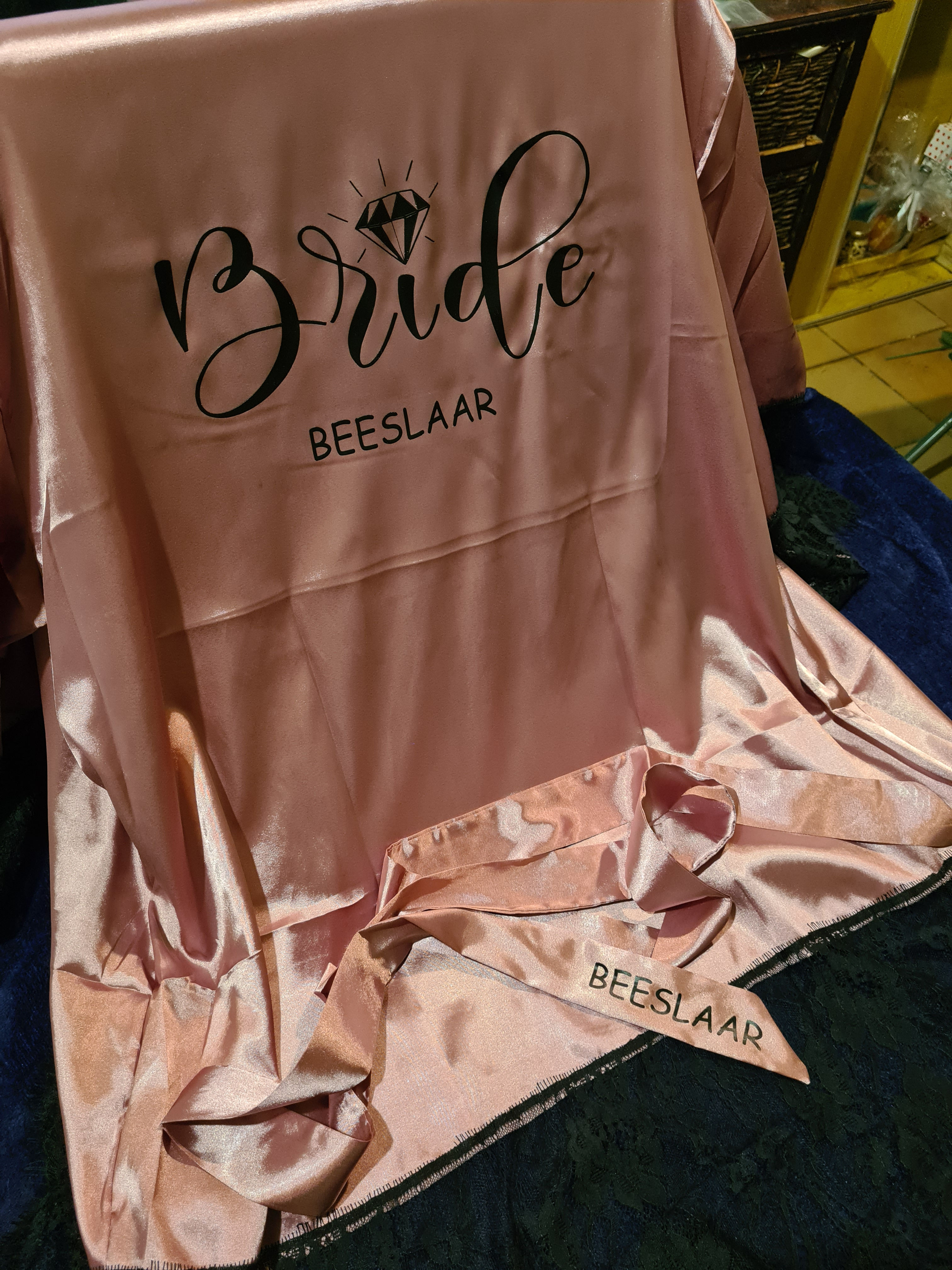 satin robe with printing