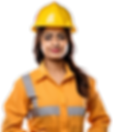 ai-generated-indian-women-engineer-in-helmet-and-orange-vest-smiling-isolated-on-transpare