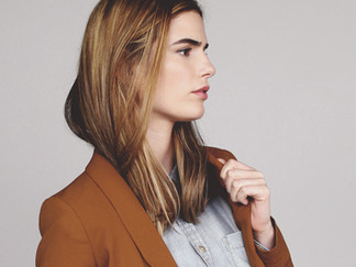 Female catalogue model during photoshoot