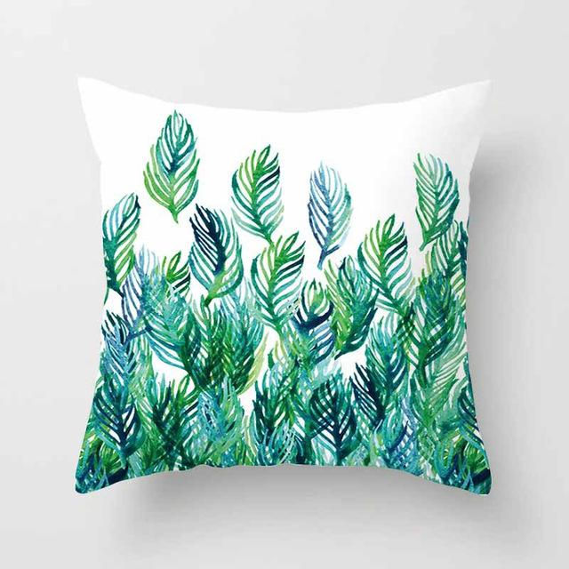 Thumbnail: Vintage Flower Tropical Leaves Cushion Cover