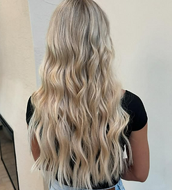 Hand-tied hair extensions at LOX Beauty Collective Springboro Ohio