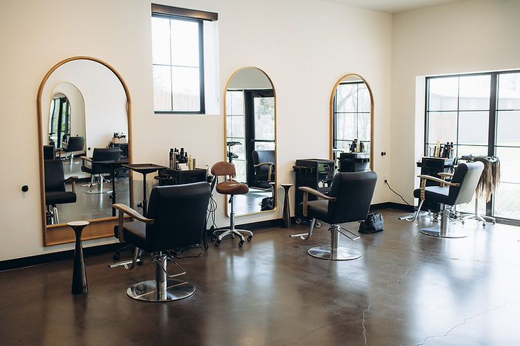 Luxury Extensions and interior at LOX Beauty Collective Springboro Ohio