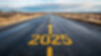 Picture of 2025 imprinted on a roadway