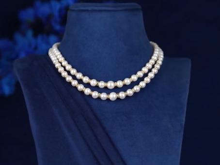Enhance your elegance with our simple, 2-layered graduation pearl set