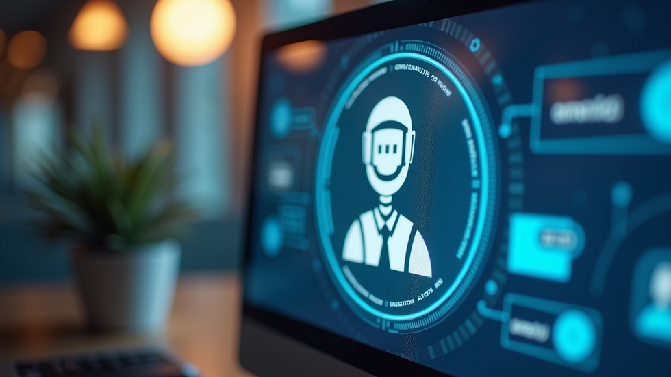 Close-up view of a computer screen displaying customer service chatbot interface