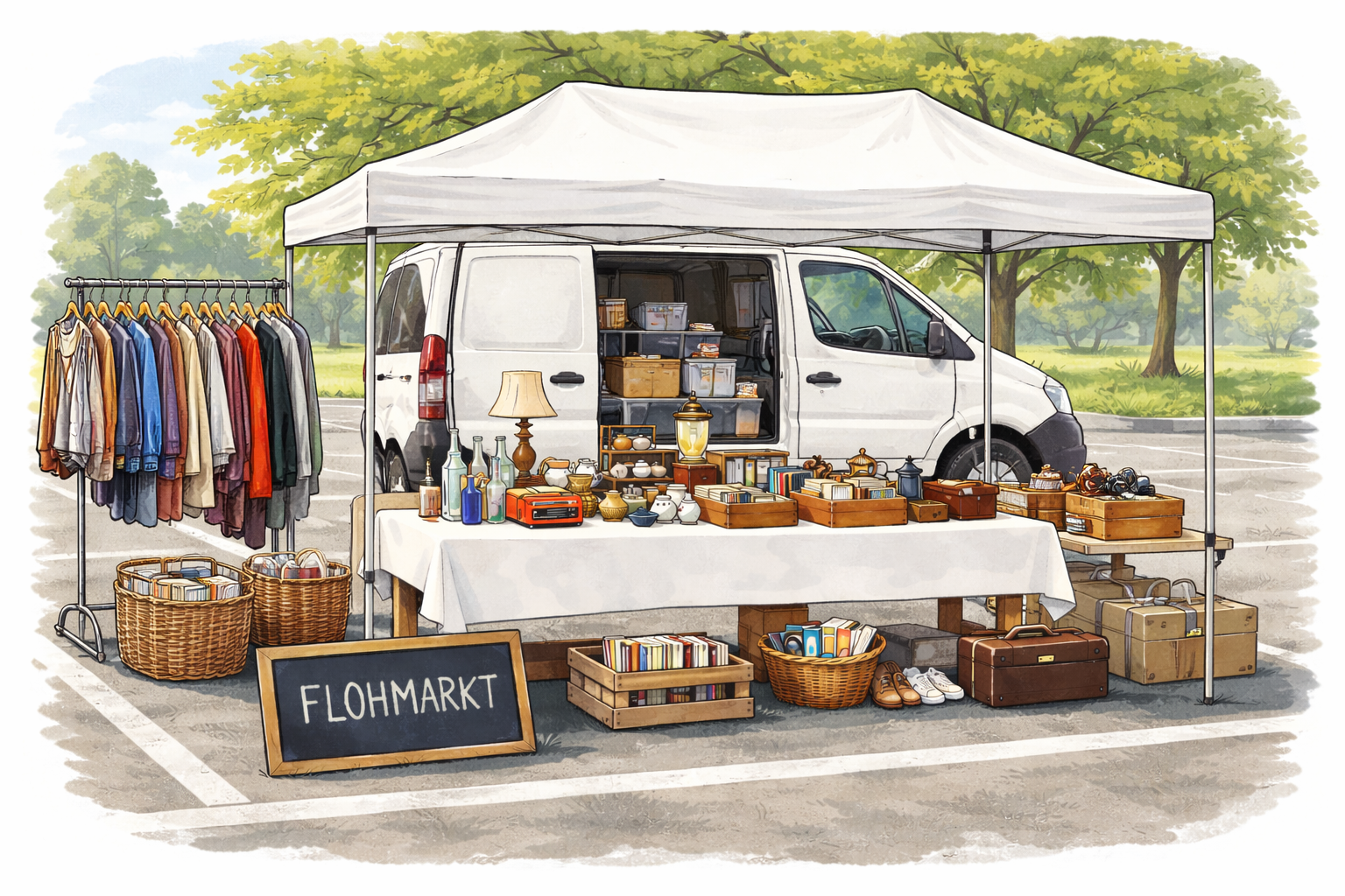 Stand | Zufahrt | 1 PKW am Stand | Zusatzparkplätze