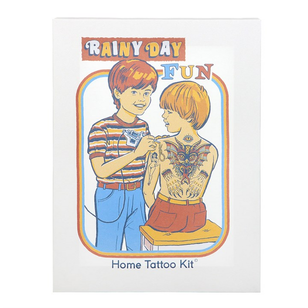 Thumbnail: 19x25cm Rainy Day Fun Canvas Plaque by Steven Rhodes