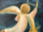 claire weizmann, artiste peintre, icône, peinture à l'œuf, peinture a tempera sur bois, ange, échelle de jacob