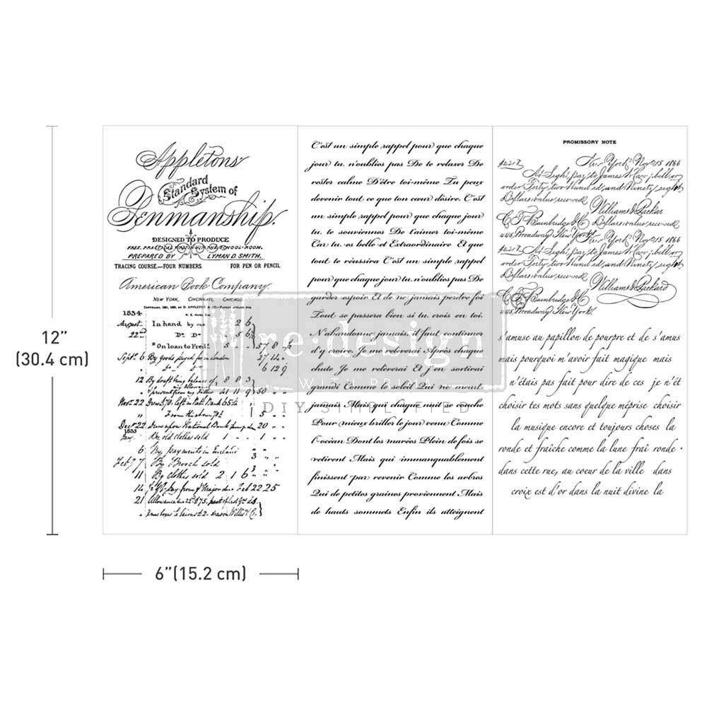 Vintage Script Mastery - Small Transfer - Redesign with Prima