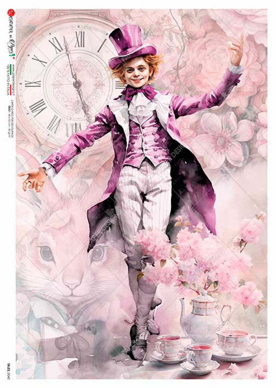 Purple Mad Hatter #0043v- Alice in Wonderland - Paper Designs