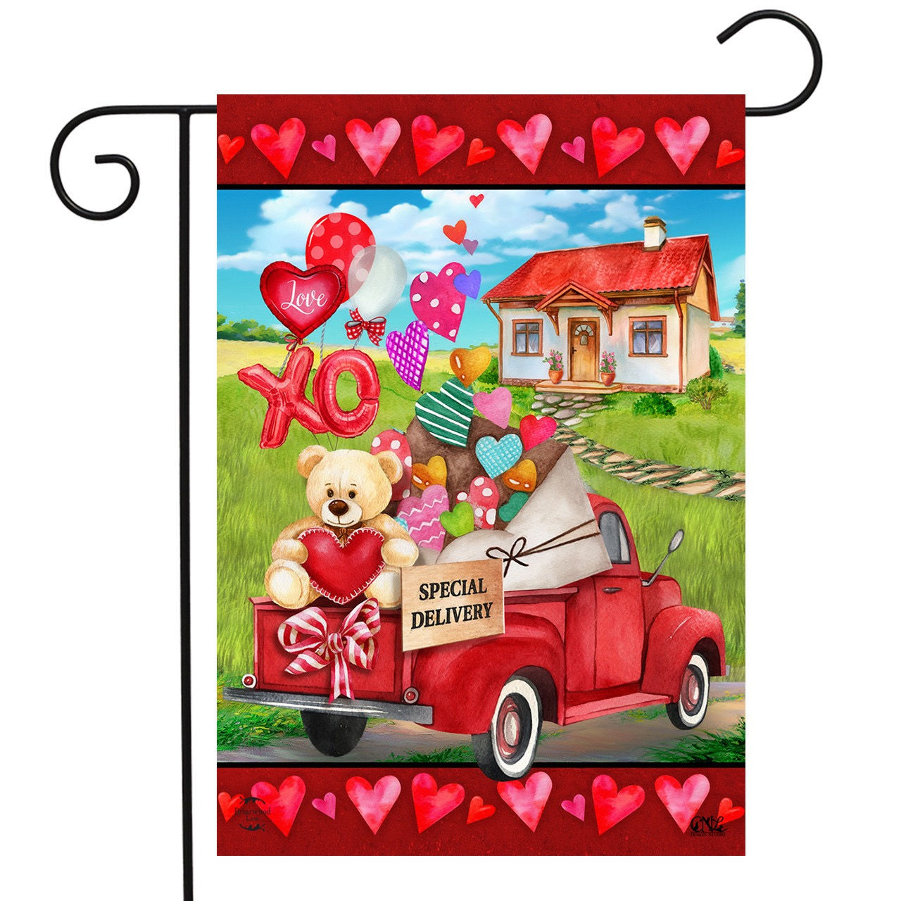 Love Filled Pickup | Garden Flag