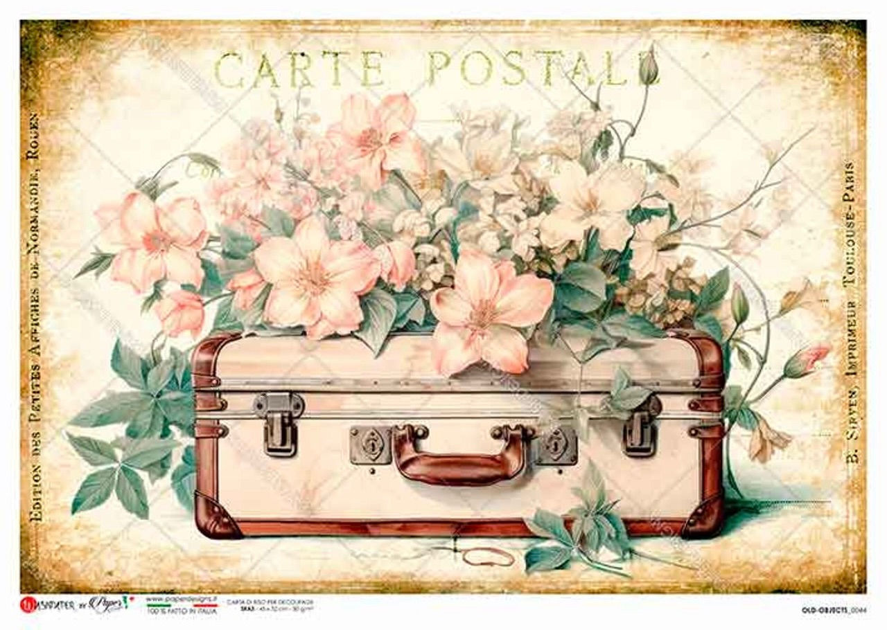 Floral Suitcase #0044 - Paper Designs