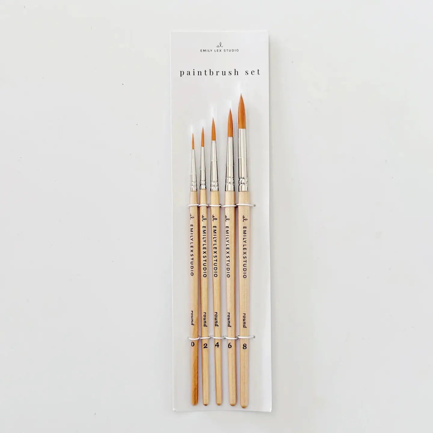 Watercolor Paintbrush Set|  Set of Five | Emily Lex Studio