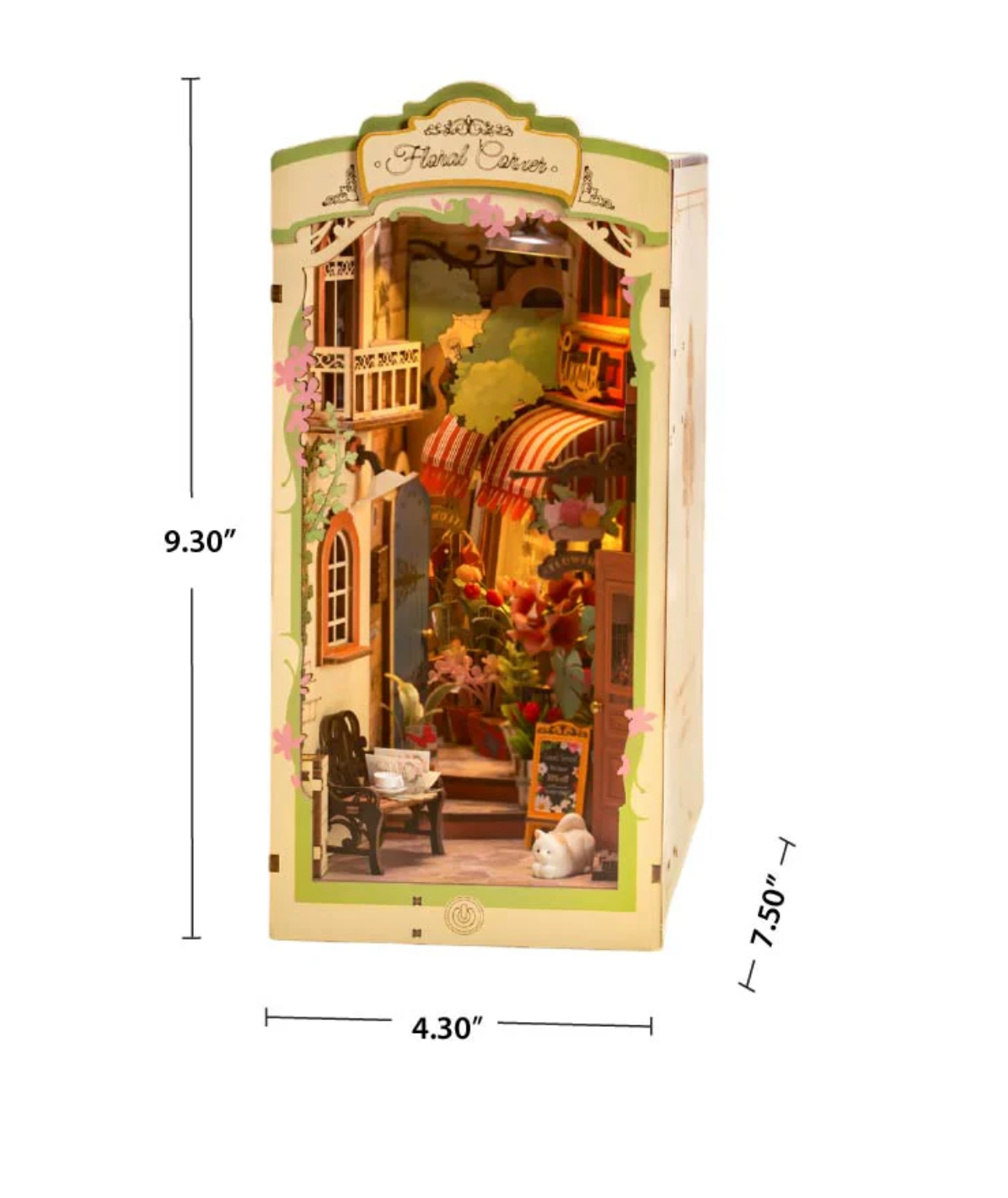 Floral Corner w/ dust cover | Book Nook Kit | Rolife