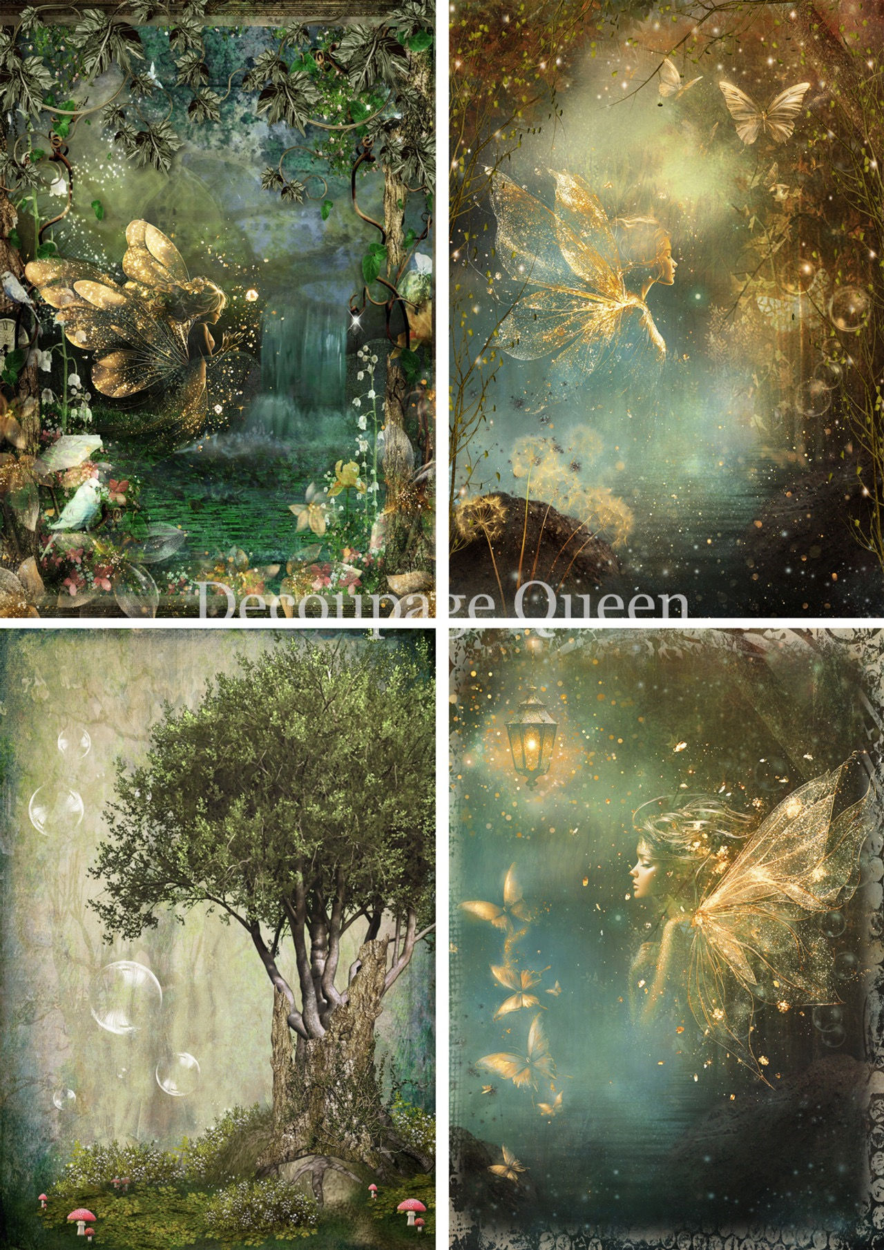 Enchanted Four Pack -  Decoupage Queen - A4 Rice Paper